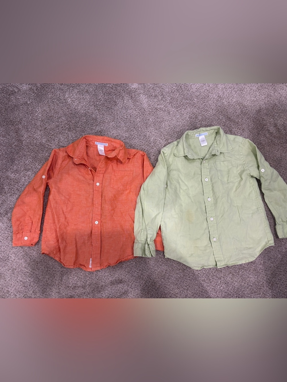Janie and Jack Linen Blend Long sleeve button down size 5 preppy summer